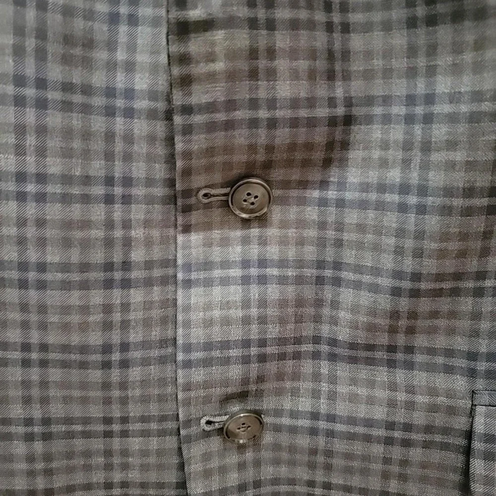 Peter Millar Sport Coat Suit Jacket Plaid Union Made Canada Size 42T